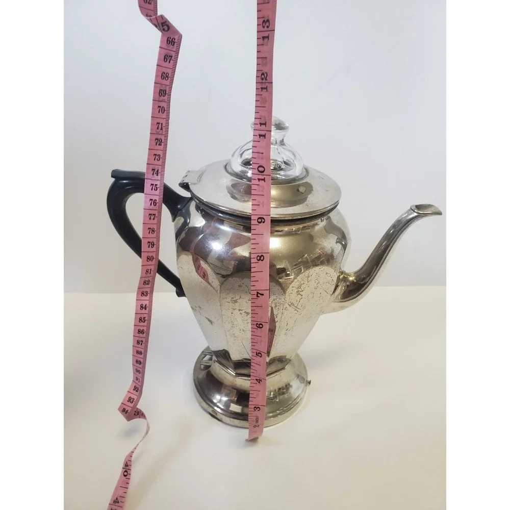 GE Hotpoint Coffee Pot Percolator Art Deco Spider Web Vintage Gothcore **AS IS